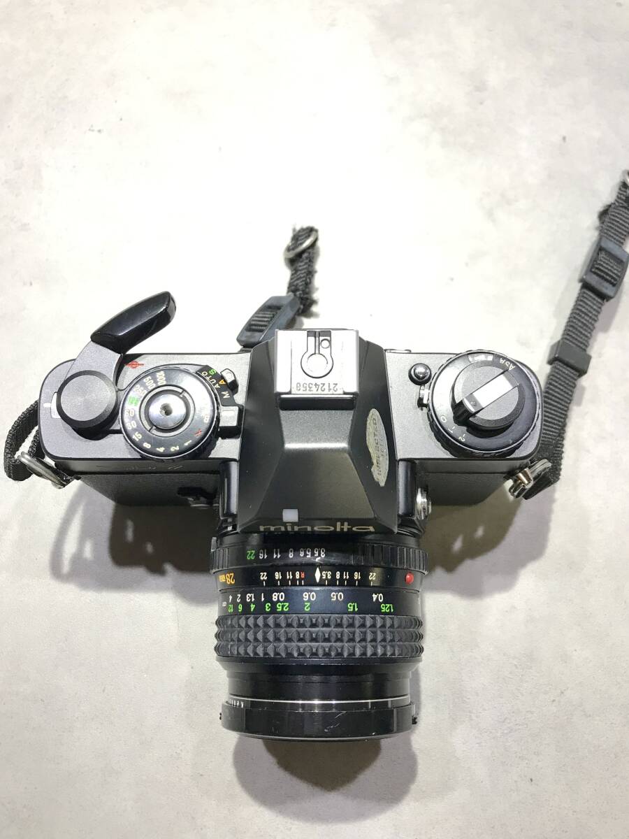 一眼レフフィルムカメラ【S14403◎】minolta XD7　ミノルタ　MD W.ROKKOR 28mm 1:3.5 カメラレンズ　シャッターOK【未確認】251115_画像4