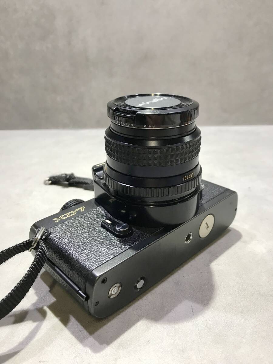 一眼レフフィルムカメラ【S14403◎】minolta XD7　ミノルタ　MD W.ROKKOR 28mm 1:3.5 カメラレンズ　シャッターOK【未確認】251115_画像7