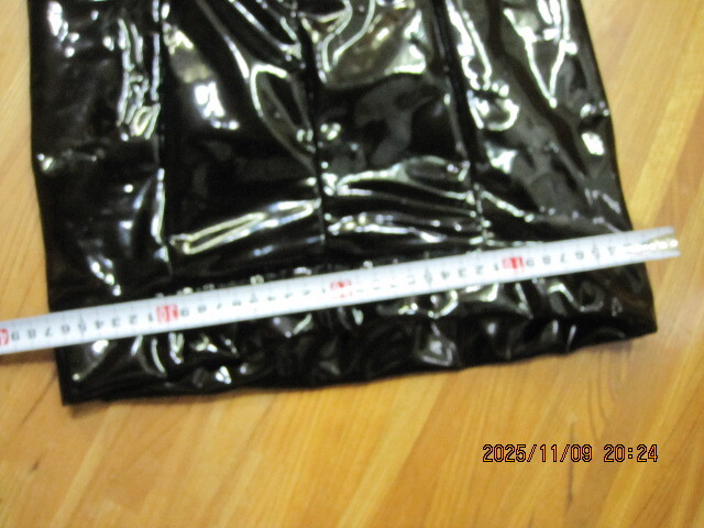 エナメル レディース 光沢ブラック ポインテッドトゥ オーバーザニー OTK ブーツ！_画像5