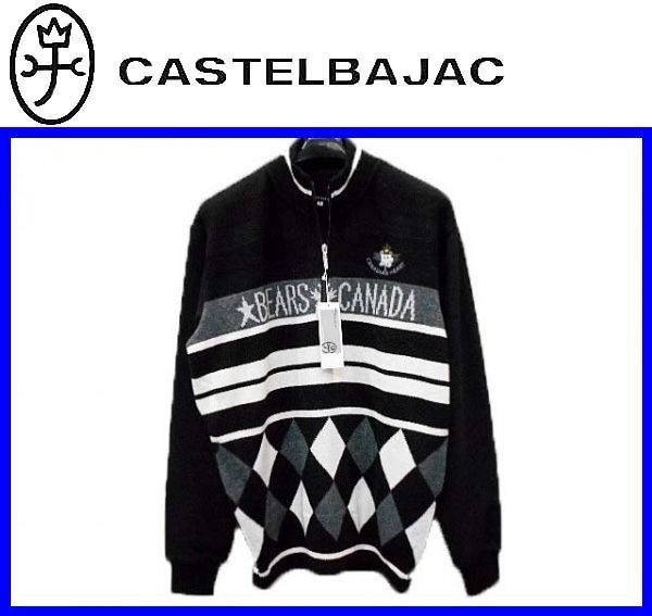 秋冬★50(LL)★\42900〓CASTELBAJACカステルバジャック〓ハーフZIPニットセーター99_画像1