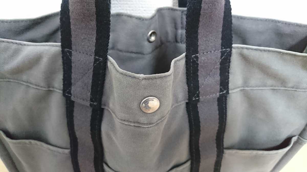 エルメス HERMES トートバッグ フールトゥ かばん 鞄 手持ち MM キャンバス グレー×ブラック 灰×黒 _画像6