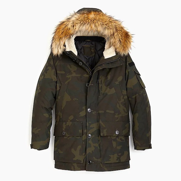 SALE！【新品】サイズ:XL J.CREW ジェイクルー Nordic down parka in camo with eco-friendly PrimaLoft ダウンジャケット DARK CAMO 3_画像1