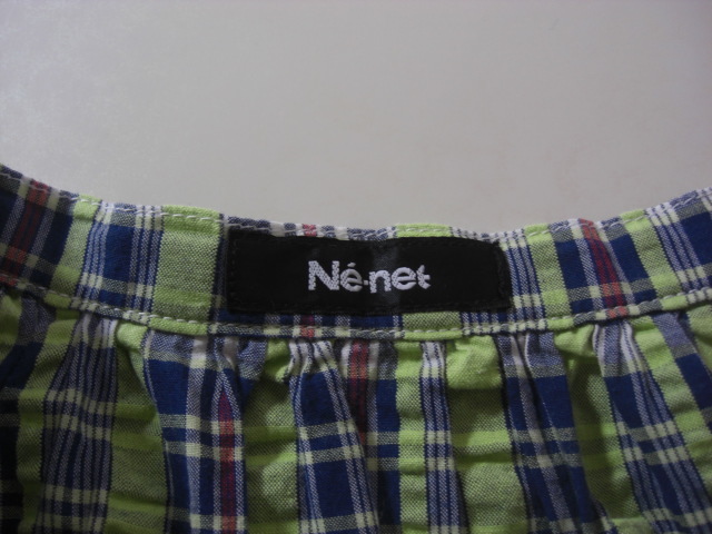  прекрасный товар Ne-Net проверка юбка желтый зеленый × темно-синий размер 2