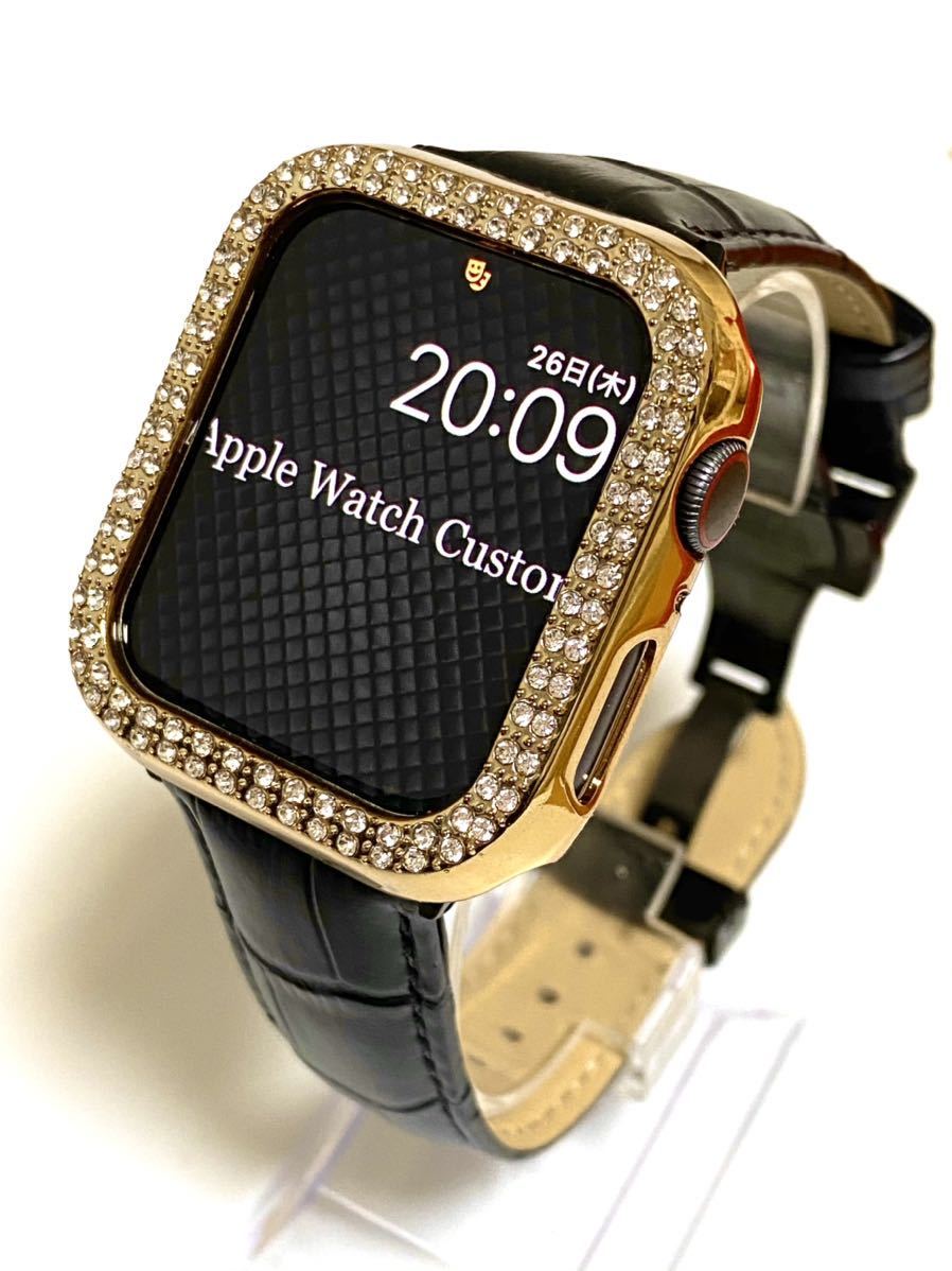 ブラック系もらって嬉しい出産祝い アップルwatch画面保護ダイヤカバー キラキラ ゴールドパヴェ ベルトセット 金属ベルト  時計ブラック系￥9,000-eur-artec.fr