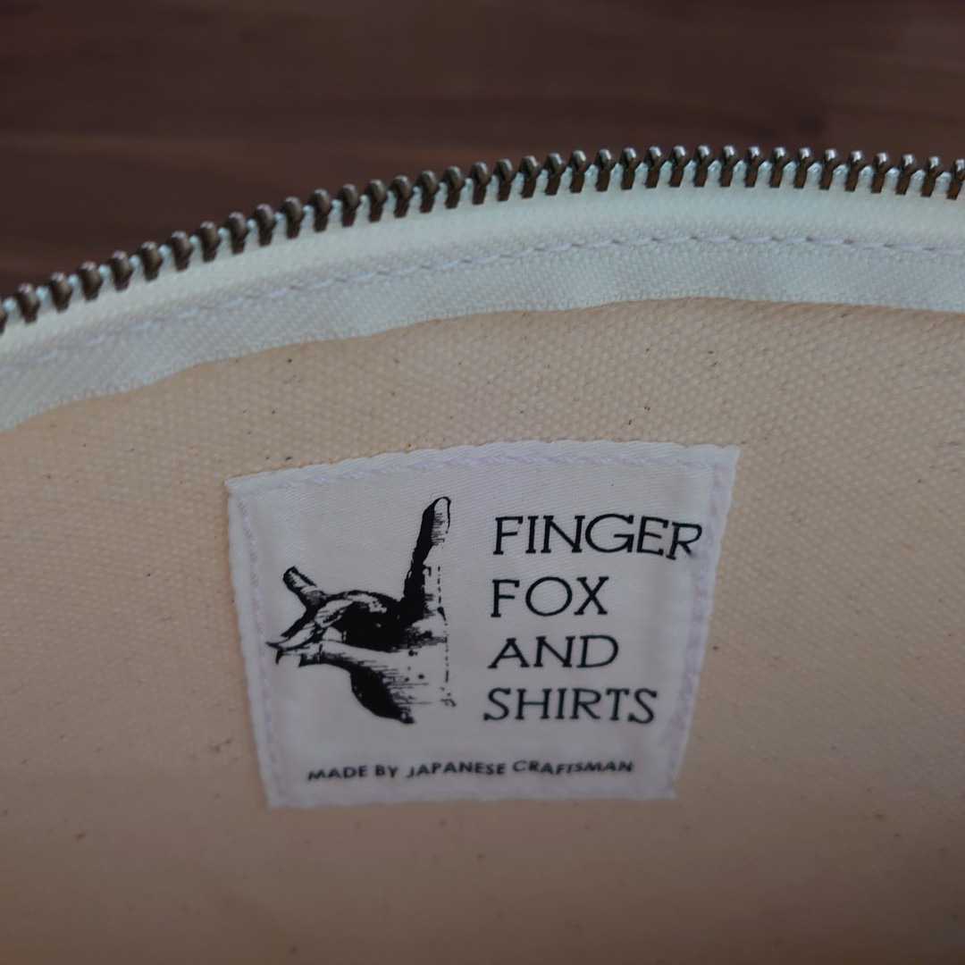 new goods unused FINGER FOX AND SHIRTS finger fox and shirt clutch bag white made in Japan 16oz ground thickness canvas 9500 jpy 