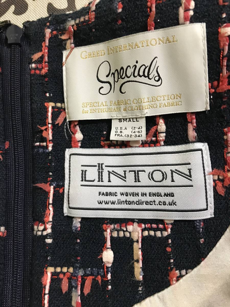 обычная цена 4 десять тысяч иен ранг *GREED international premium твид блуза S размер Chanel использование твид фирма Lynn тонн производства ясная погода. день o клетка .