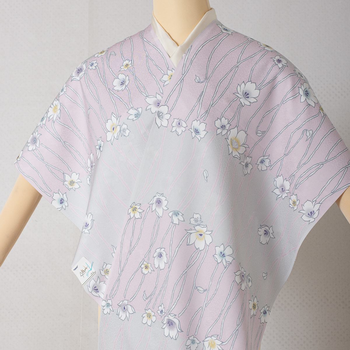 東レ シルック 】小紋 着尺 反物 no.38 新品 未使用 洗える着物 送料込