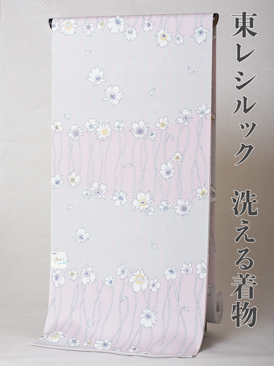 東レ シルック 】小紋 着尺 反物 no.38 新品 未使用 洗える着物 送料込