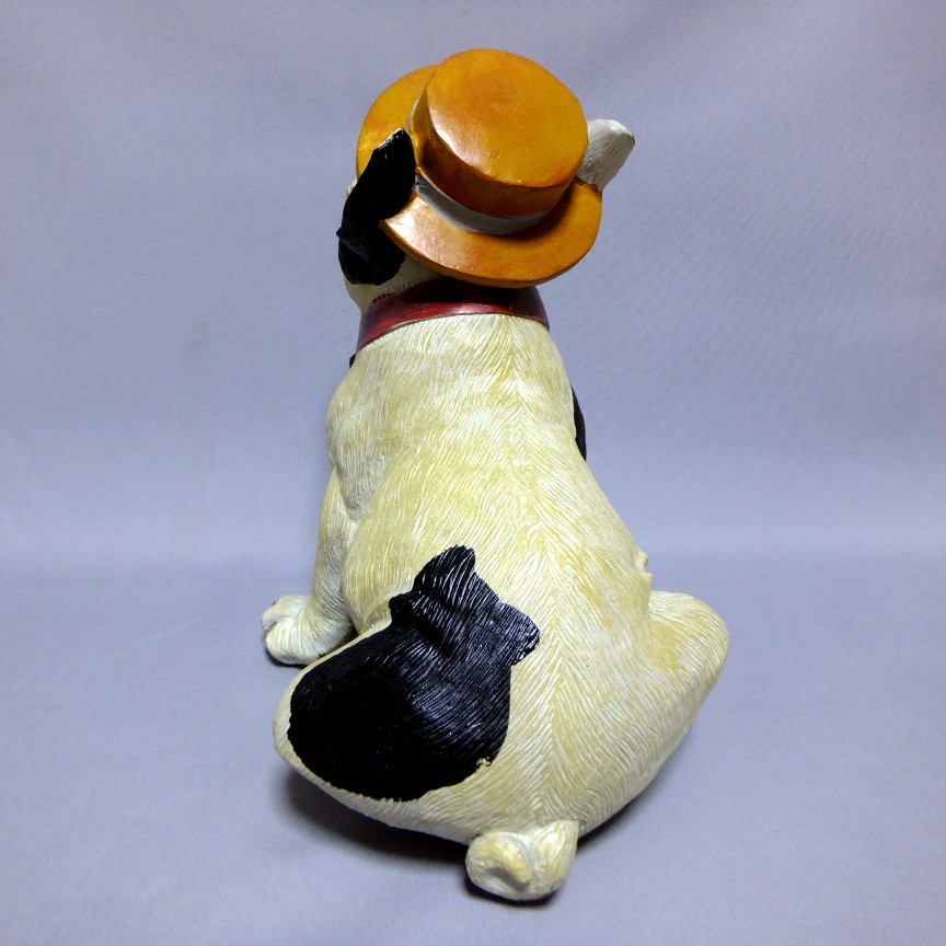 ◆紳士ブル◆帽子犬の置物/ブルドッグ/インテリア/樹脂製_画像3