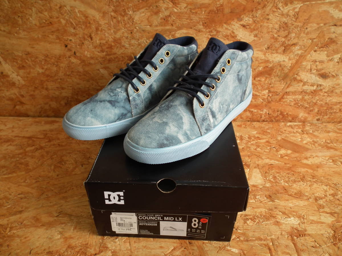 DC SHOES COUNCIL MID LX 26.0cm WASHED INDIGO (ADYS300258 MEN'S スニーカー)