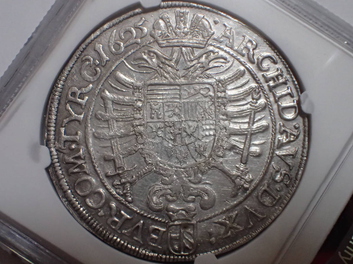 神聖ローマ帝国 1625年ターラー銀貨 フェルディナンド2世 NGC鑑定AU