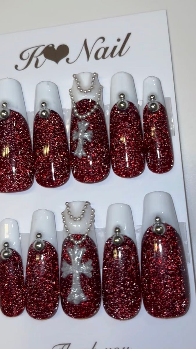 現品 ネイルチップ シズルニルック 地雷系 y2k ギャル クロム クリスマス