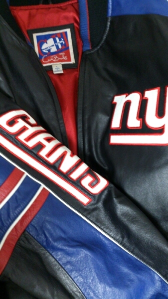 新品 NFL GlANTS ジャイアンツ 本革 スタジアム ジャンパー L