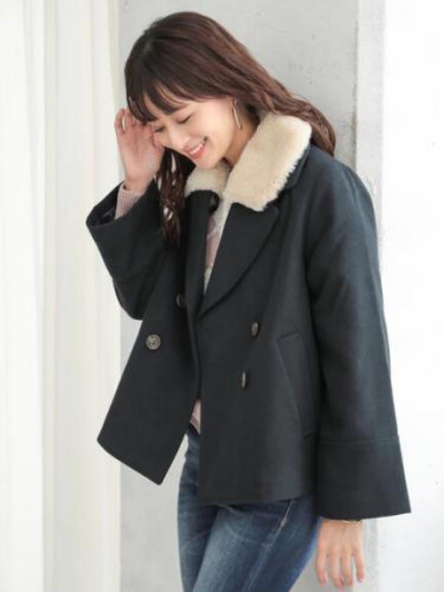 新品 ダブルショートコート earth music&ecology Pコート