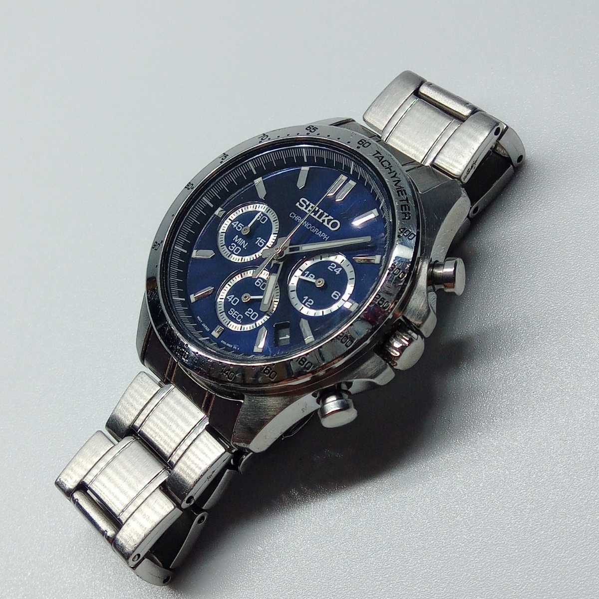 【稼働品】SEIKO セイコー 8T63-00D0 メンズクォーツクロノグラフ腕時計_画像3