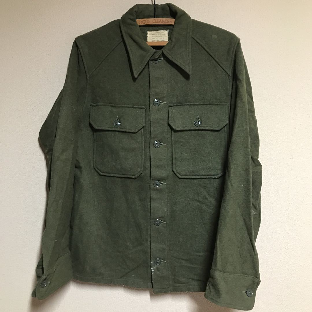 《送料込み》50s vintage uk euro military ウールシャツ　古着　フィールドシャツ　60s70s 80s 90s 50年代　 ミリタリーシャツ アメカジ