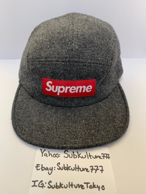 【新品】 Supreme　シュプリーム　Camp Cap 5 panel hat rare new キャンプ　キャップ　５パネル　グレー　ウール　帽子　希少