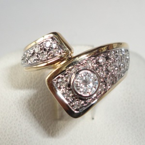  free shipping k18/pt900 ultimate small diamond great number entering fashion ring used size 11,5 pawnshop exhibition 