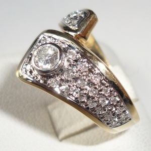  free shipping k18/pt900 ultimate small diamond great number entering fashion ring used size 11,5 pawnshop exhibition 