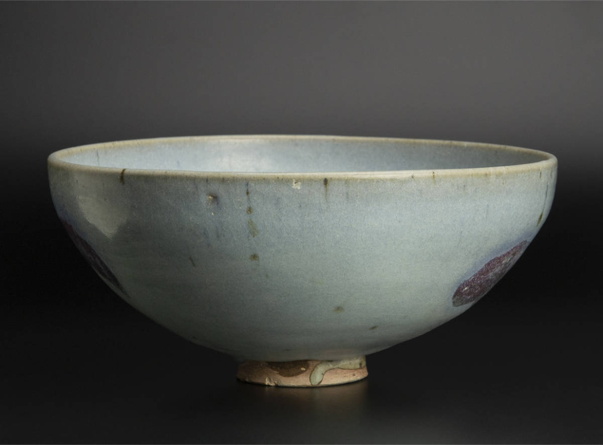 最高品質の最高品質の元時代 鈞窯双耳壺 窯変 紫斑 陶芸 古美術 時代物