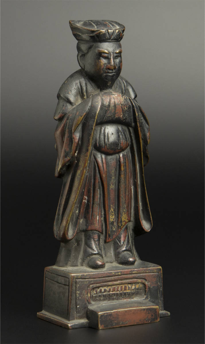 明 清初 銅雕文官立像 中国 古美術_画像3