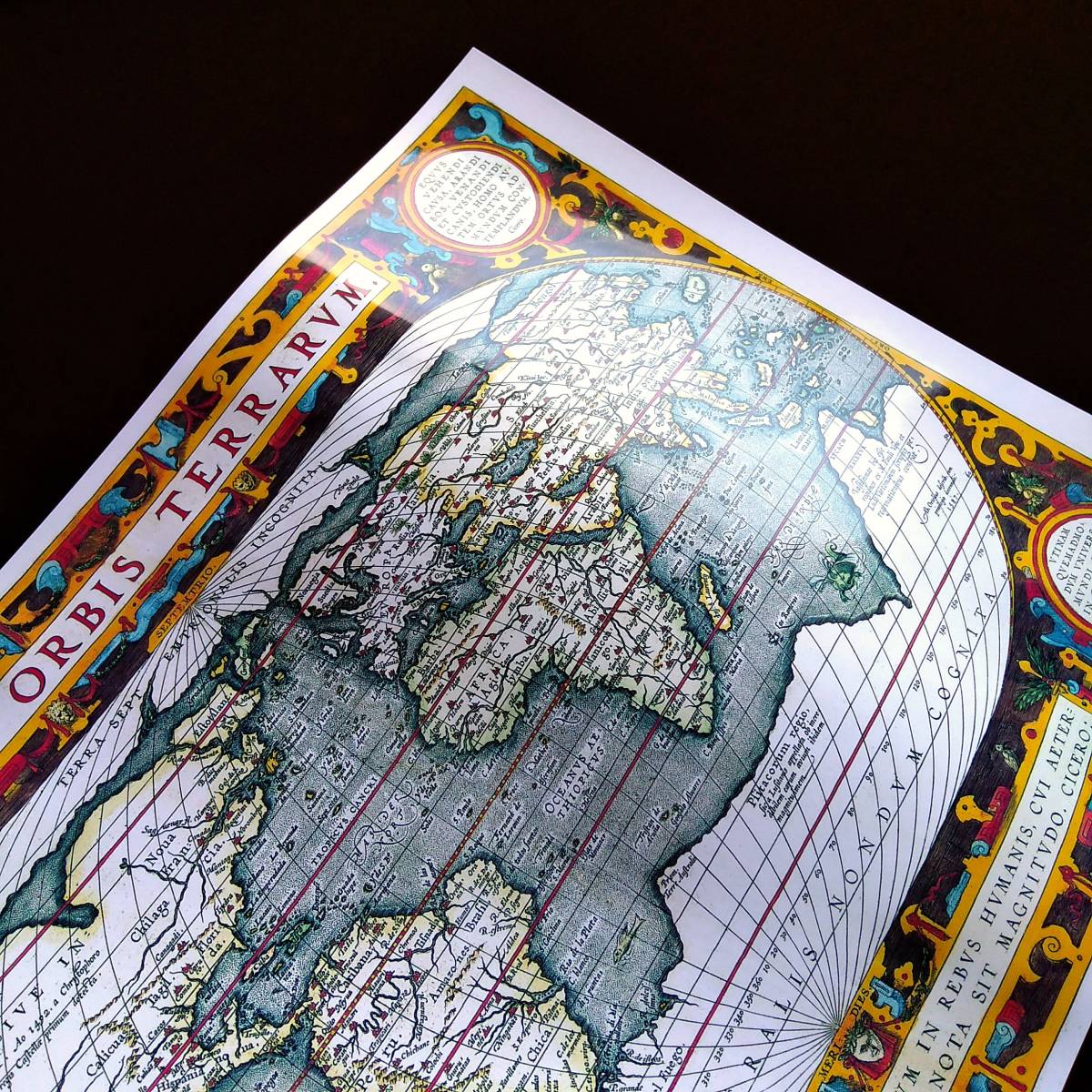 16世紀 世界地図 ワールドマップ ビンテージイラスト 光沢 ポスター A3 バー カフェ クラシック インテリア 大航海時代 おしゃれ 地理_画像3