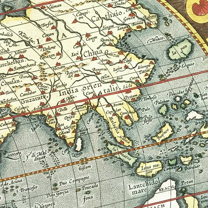 ヤフオク 16世紀 世界地図 ワールドマップ ビンテージイラ