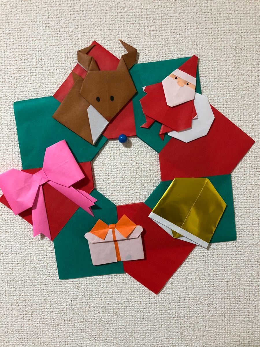 Paypayフリマ クリスマスリース 折り紙 ハンドメイド Paypayフリマ クリスマスリース 折り紙 ハンドメイド