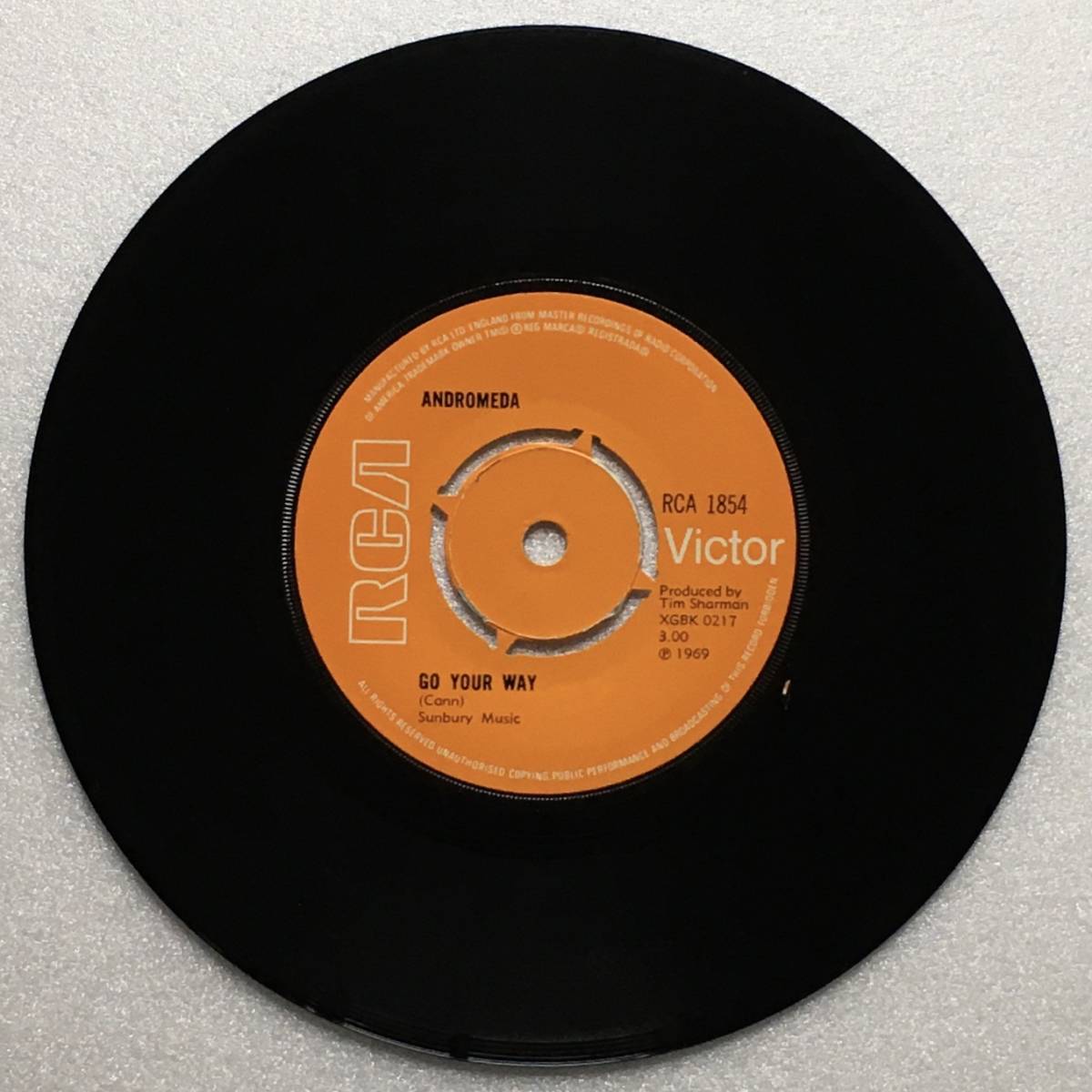 ANDROMEDA「GO YOUR WAY」UK ORIGINAL RCA VICTOR RCA 1854 '69 MEGA RARE 7INCH SINGLE UK PSYCHEDELIA JOHN DU CANN pre-ATOMIC ROOSTER_画像2