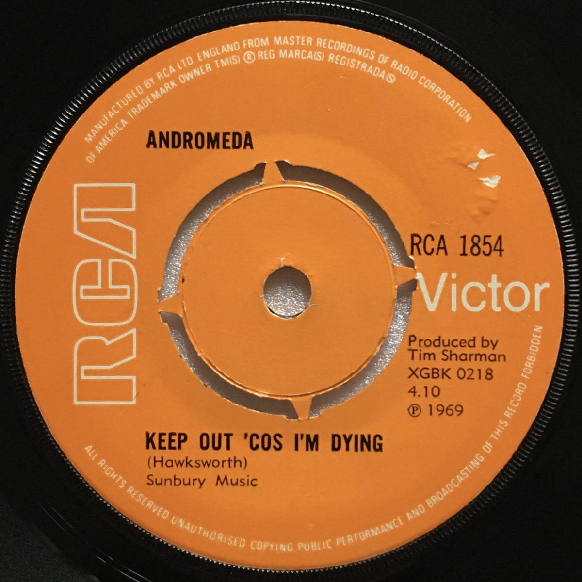 ANDROMEDA「GO YOUR WAY」UK ORIGINAL RCA VICTOR RCA 1854 '69 MEGA RARE 7INCH SINGLE UK PSYCHEDELIA JOHN DU CANN pre-ATOMIC ROOSTER_画像5