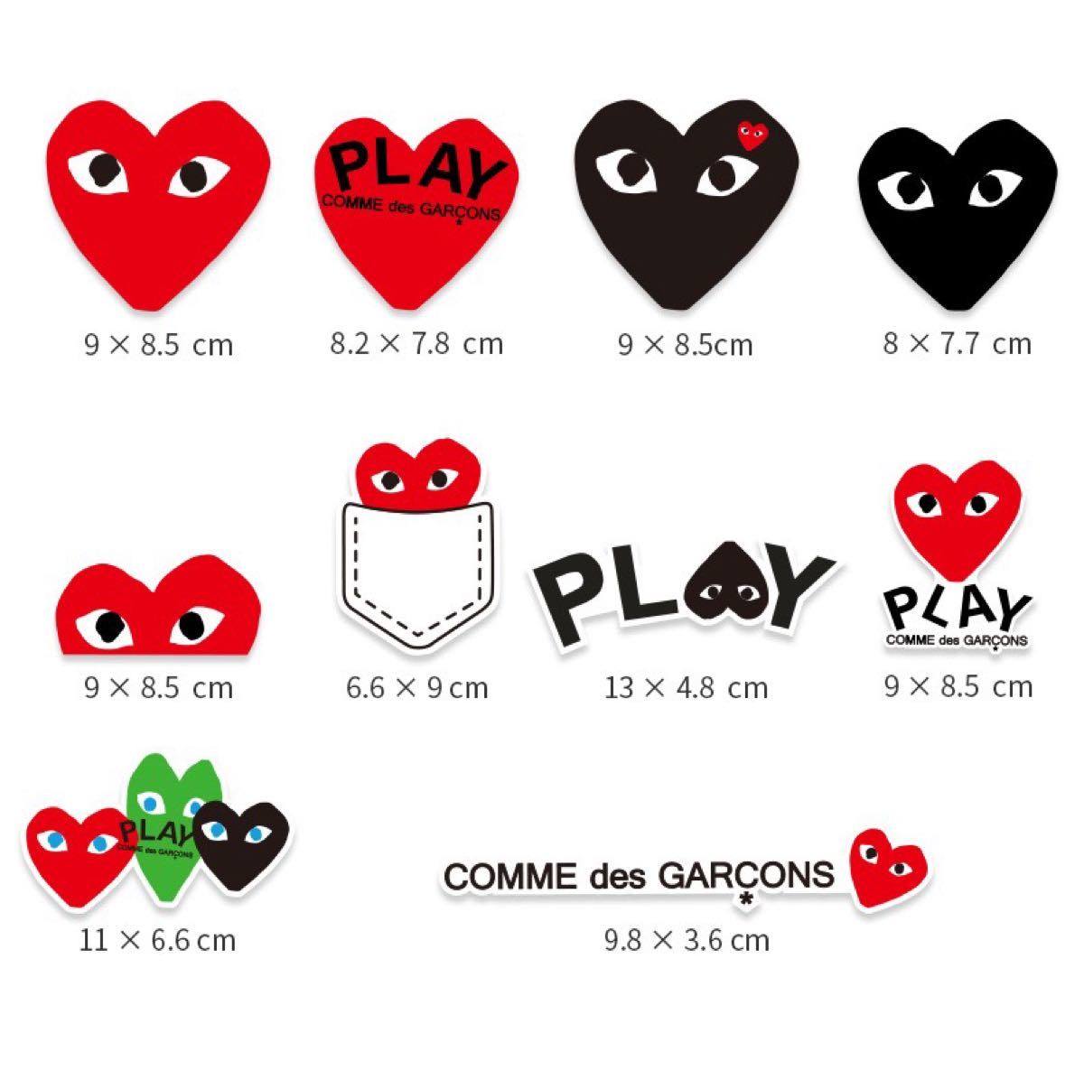 Paypayフリマ ビッグサイズ Play プレイ コムデギャルソン ステッカー 11枚 Paypayフリマ ビッグサイズ Play プレイ コムデギャルソン ステッカー 11枚