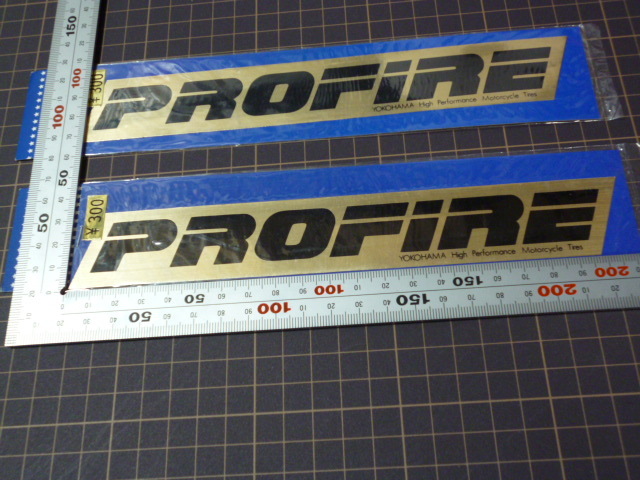 YOKOHAMA PROFIRE ステッカー 2枚(ゴールド) / 当時物 ヨコハマ タイヤ プロファイア プロファイヤー ロゴ デカール_画像2