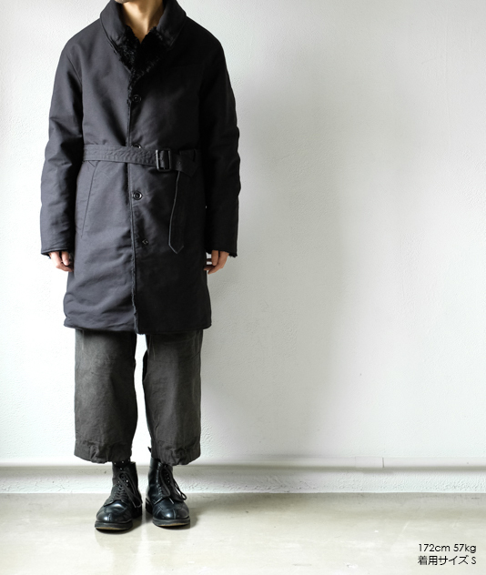 ENGINEERED GARMENTS/SHAWL COLLAR REVERSIBLE COAT - FUR / COTTON DOUBLE CLOTH/S/ engineered garment | reversible coat 