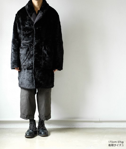 ENGINEERED GARMENTS/SHAWL COLLAR REVERSIBLE COAT - FUR / COTTON DOUBLE CLOTH/S/ engineered garment | reversible coat 