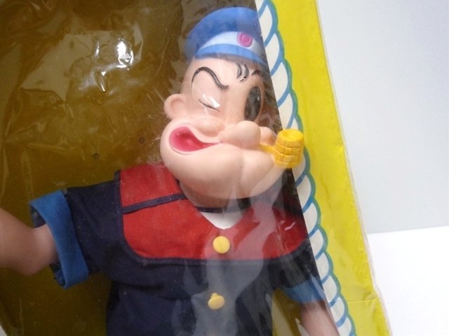 1979年　ポパイ　Popeye　人形　デッドストック　箱付　ビンテージ　Uneeda社製　ソフビ　アメキャラ　インテリア　未開封