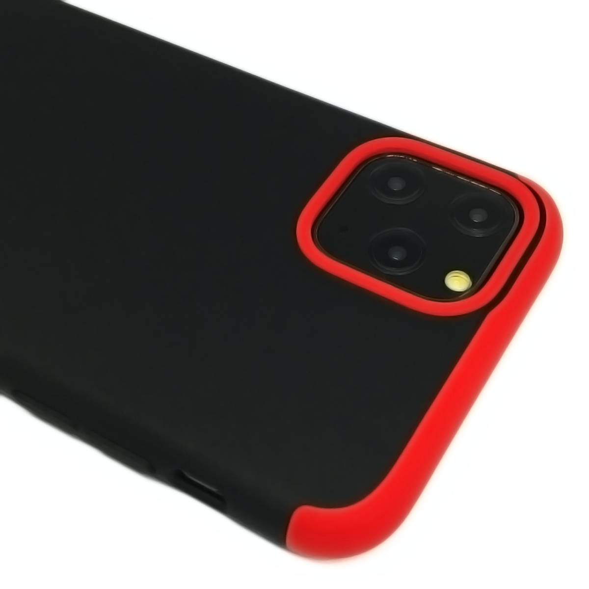 iPhone 11 ケース☆アイフォン11（6.1インチ）ハードケース☆セパレートタイプ☆３ピース☆ブラック＆レッド☆指紋防止