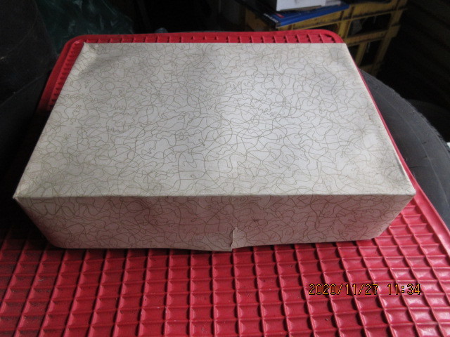  tea pastry inserting unused 50 year and more storage approximately 25×18.5×5.7. approximately 320g cover 2 division Showa Retro old Japanese-style house display decoration thing ornament drawing out thing control S⑨