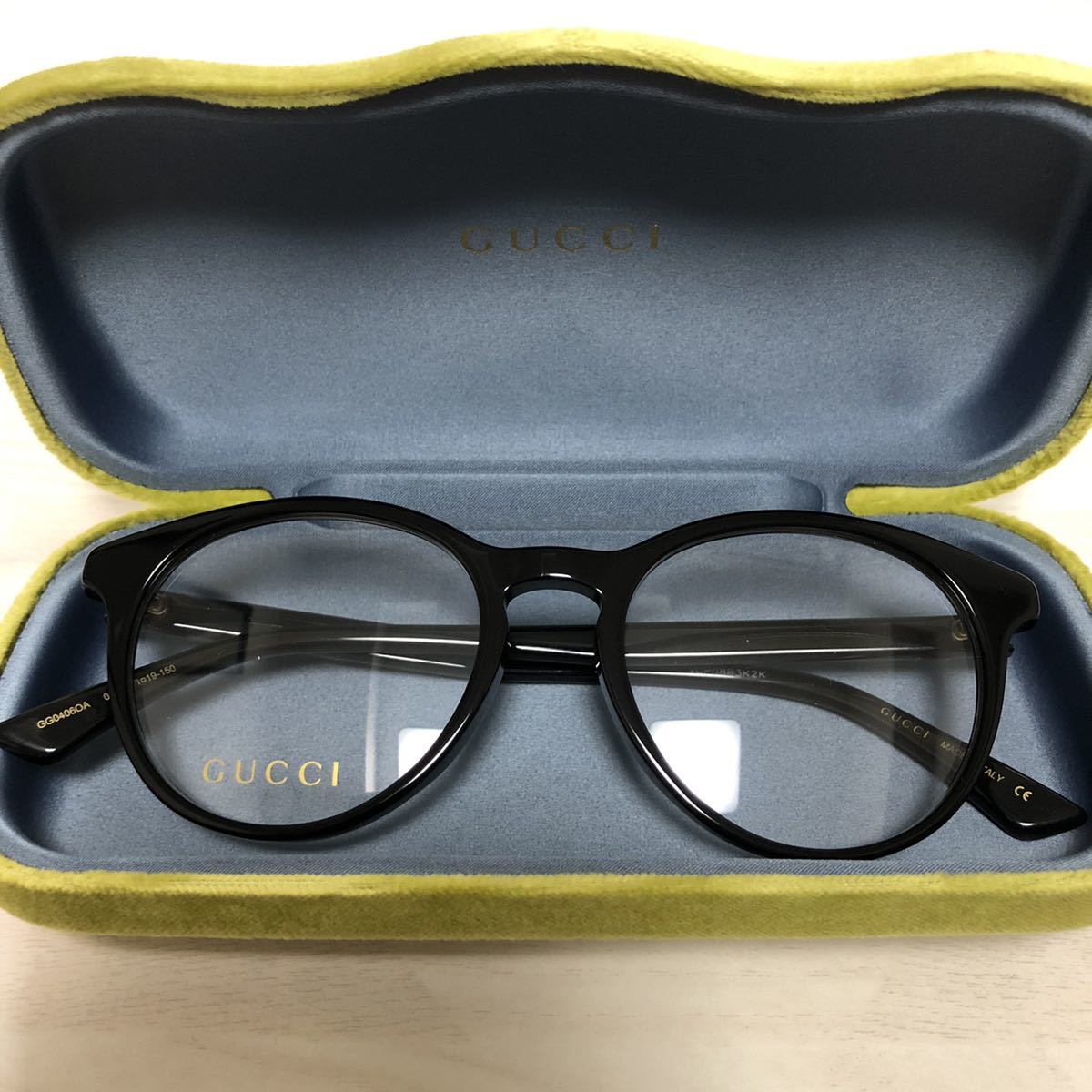 グッチ（GUCCI） メガネ 眼鏡 黒縁メガネ 新品 未使用 箱付き 黄色ケース