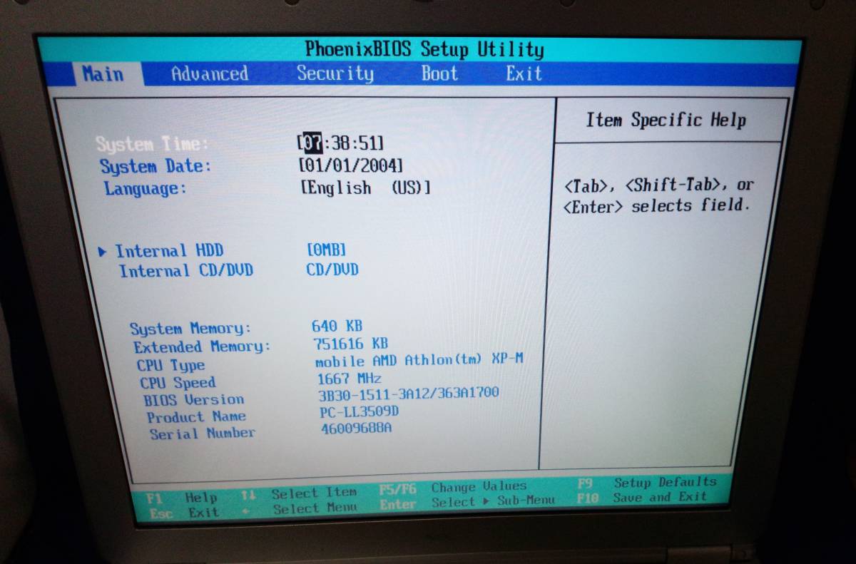 NEC LaVie LL350/9 PC-LL3509D WindowsXP Junk 