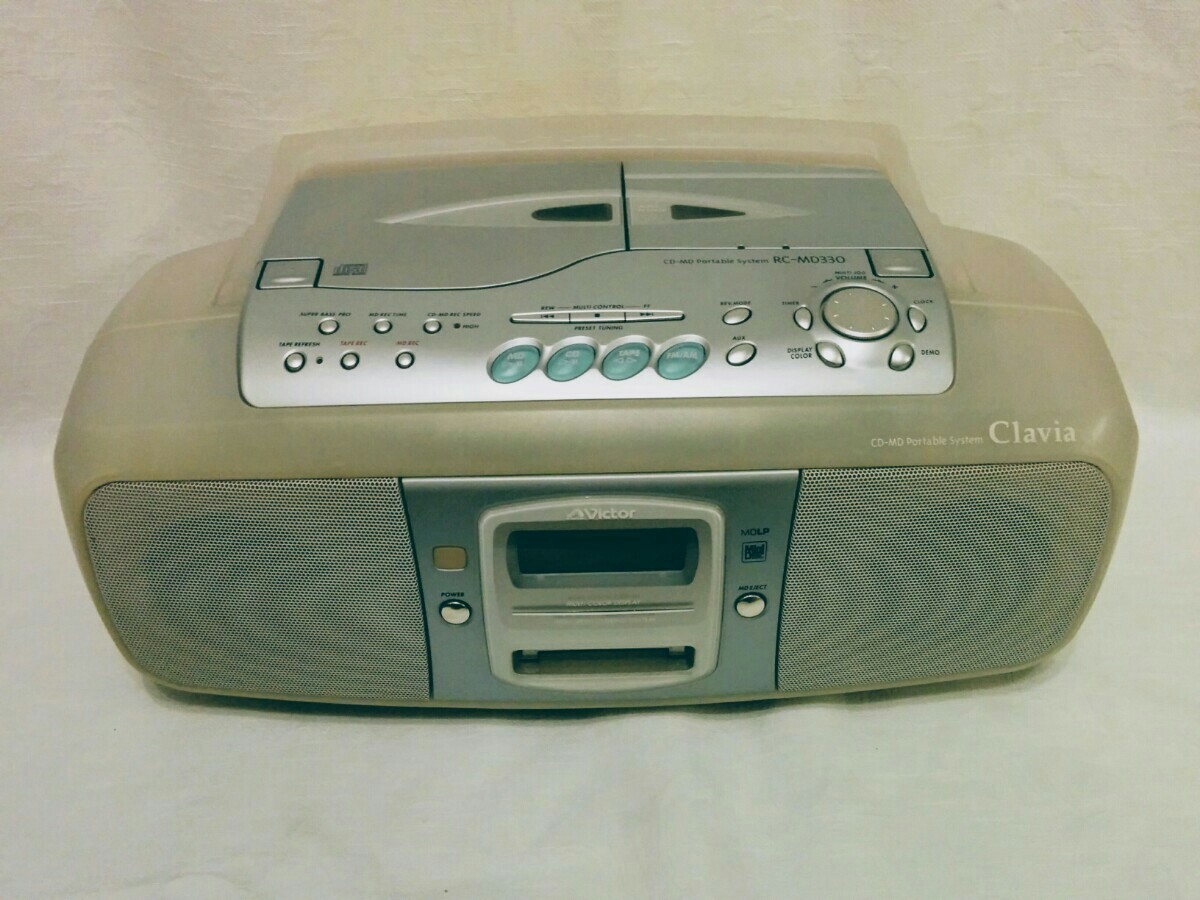 ジャンク/Victor CD MDラジカセ クラビア RC-MD330リモコン付 ジャンク/Victor CD MDラジカセ クラビア RC-MD330リモコン付