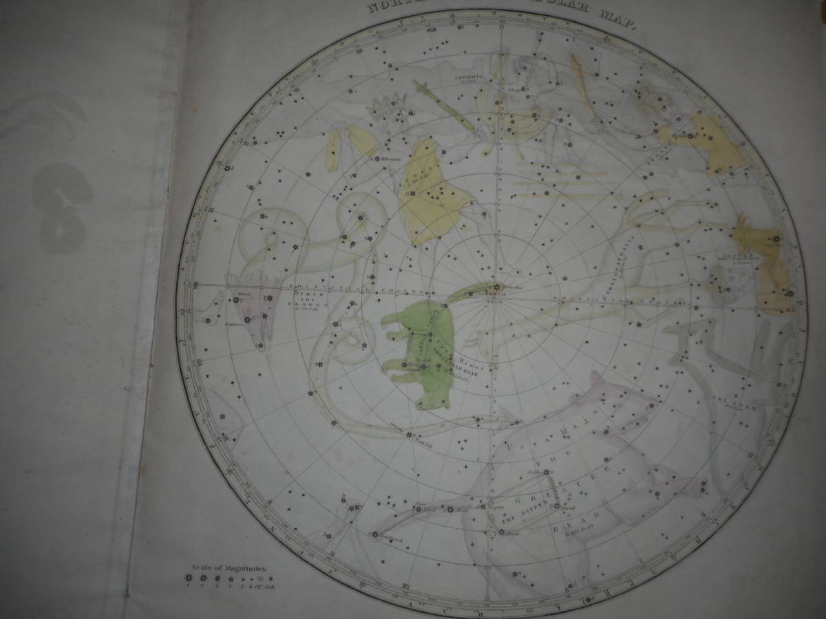 即決　アンティーク、天球図、天文、星座早見盤、星座図絵1833年『バリット星図とテキスト』Star map, Planisphere,Celestial atlas_画像7