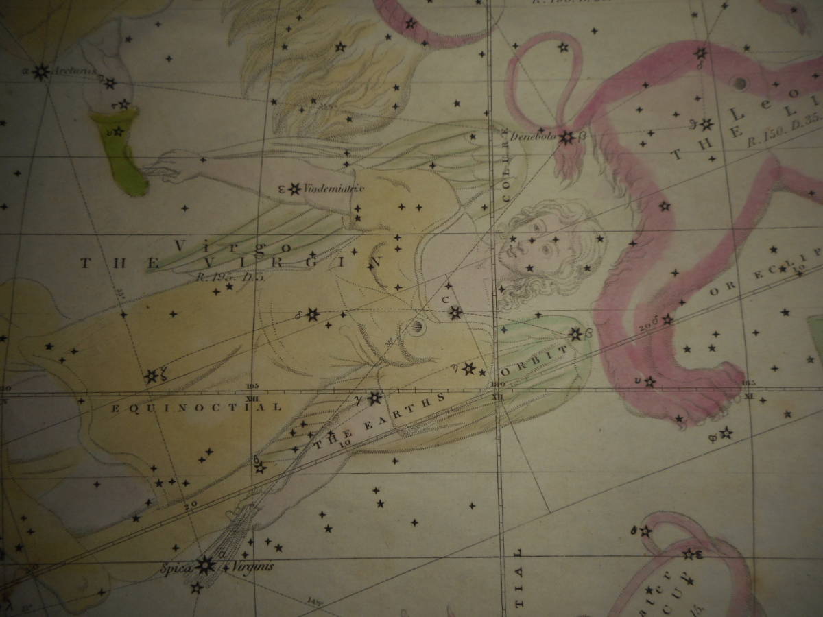 即決 アンティーク、天球図、天文、星座早見盤、星座図絵1833年 即決 アンティーク、天球図、天文、星座早見盤、星座図絵1833年