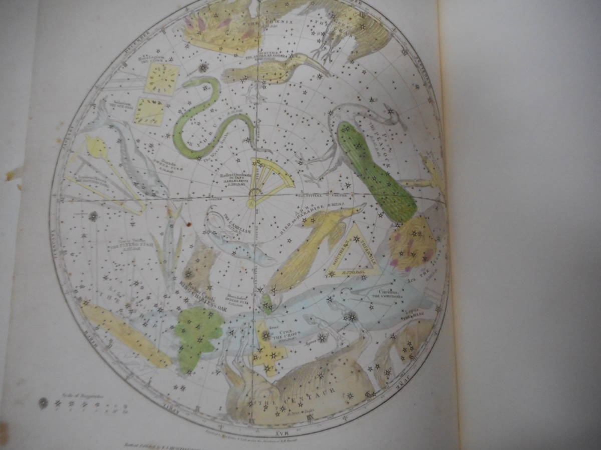 即決　1835年『バリット星図』アンティーク、天球図、天文、星座早見盤、星座図絵Star map, Planisphere, Celestial atlas