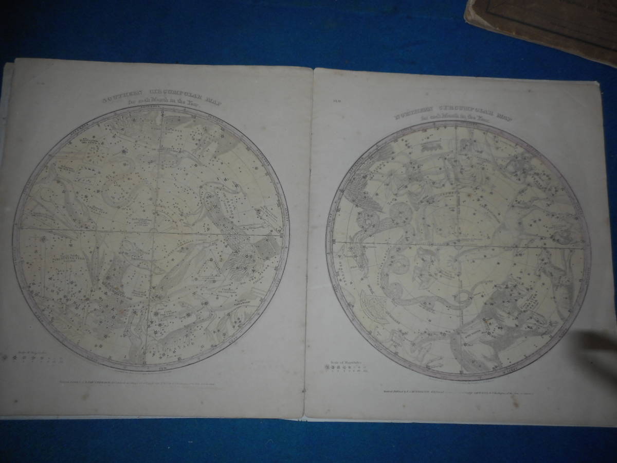 即決　アンティーク、天球図、天文、星座早見盤、星座図絵1850年『バリット星図』Star map, Planisphere,Celestial atlas_画像5