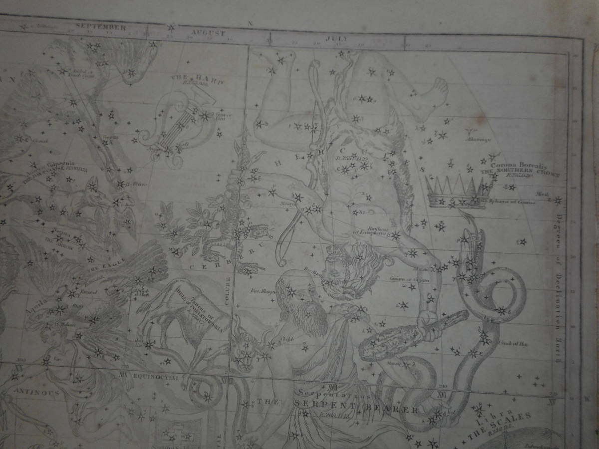 即決　アンティーク、天球図、天文、星座早見盤、星座図絵1850年『バリット星図』Star map, Planisphere,Celestial atlas_画像9