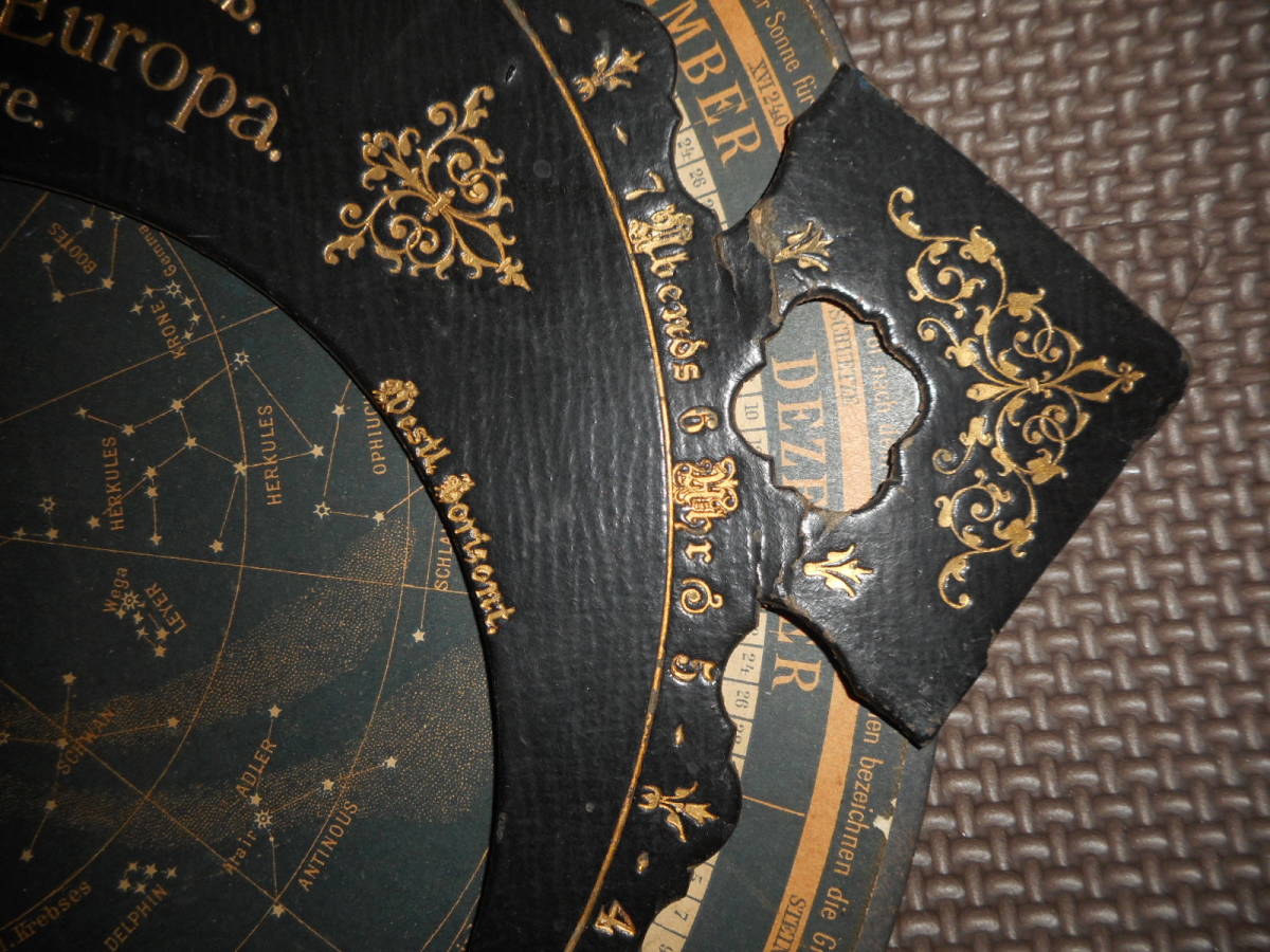 即決 1900年頃『ドイツ星座早見盤』アンティーク、天球図、天文 即決 1900年頃『ドイツ星座早見盤』アンティーク、天球図、天文