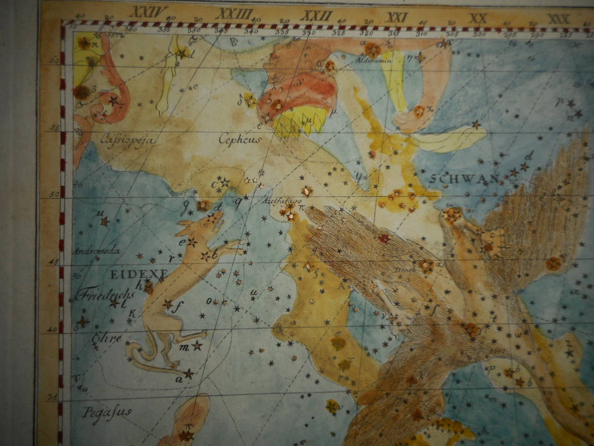 即決アンティーク天球図、天文、星座早見盤、星座図絵1805年『ボーデの星図』白鳥座、琴座、小狐座Star map, Planisphere,Celestial atlas - 天文、宇宙 即決アンティーク天球図、天文、星座早見盤、星座図絵1805年『ボーデの星図』白鳥座、琴座、小狐座Star map, Planisphere,Celestial atlas - 天文、宇宙