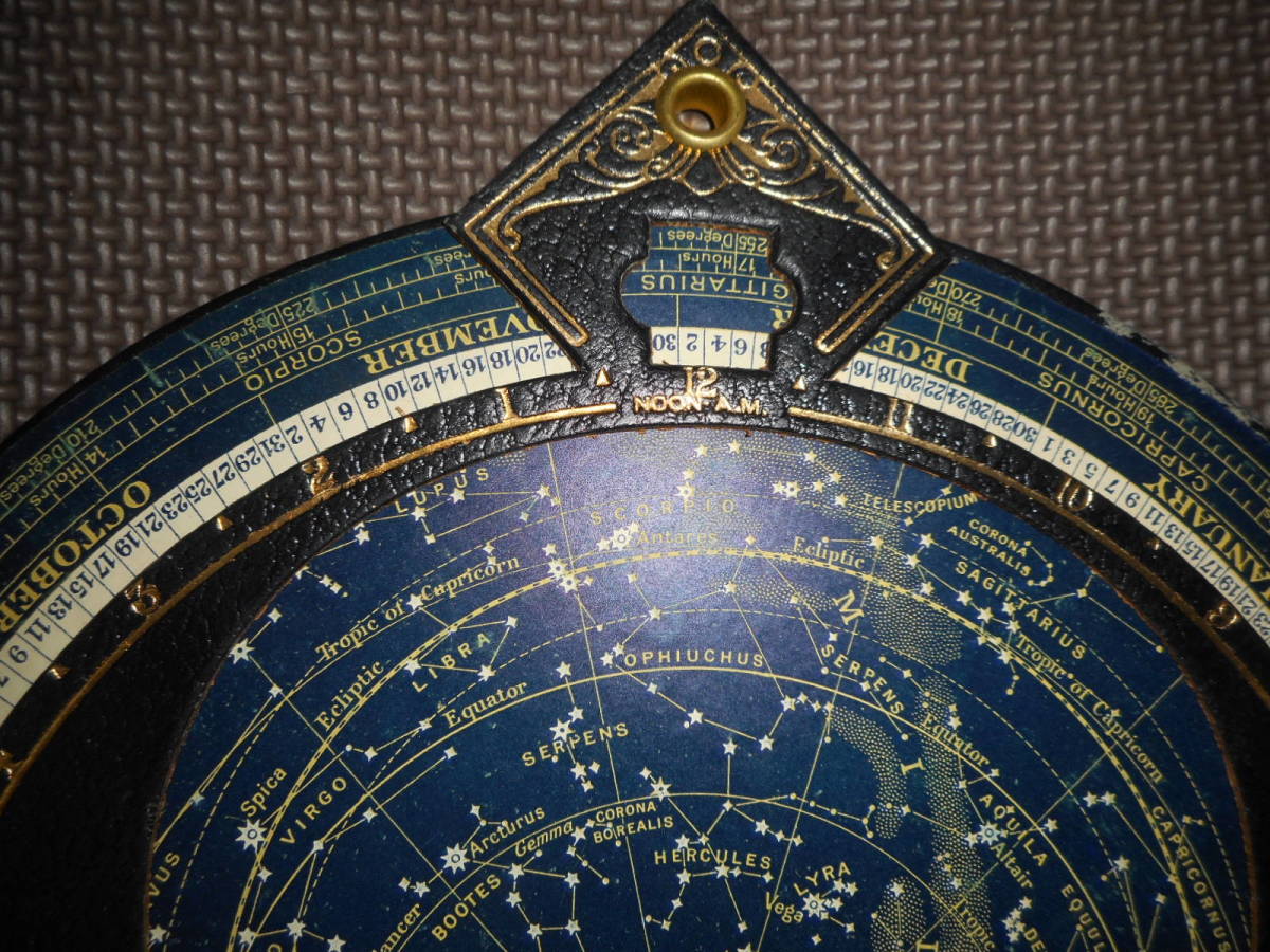 アンティーク、天球図、天文、星座早見盤、星図、星座図絵1920 アンティーク、天球図、天文、星座早見盤、星図、星座図絵1920
