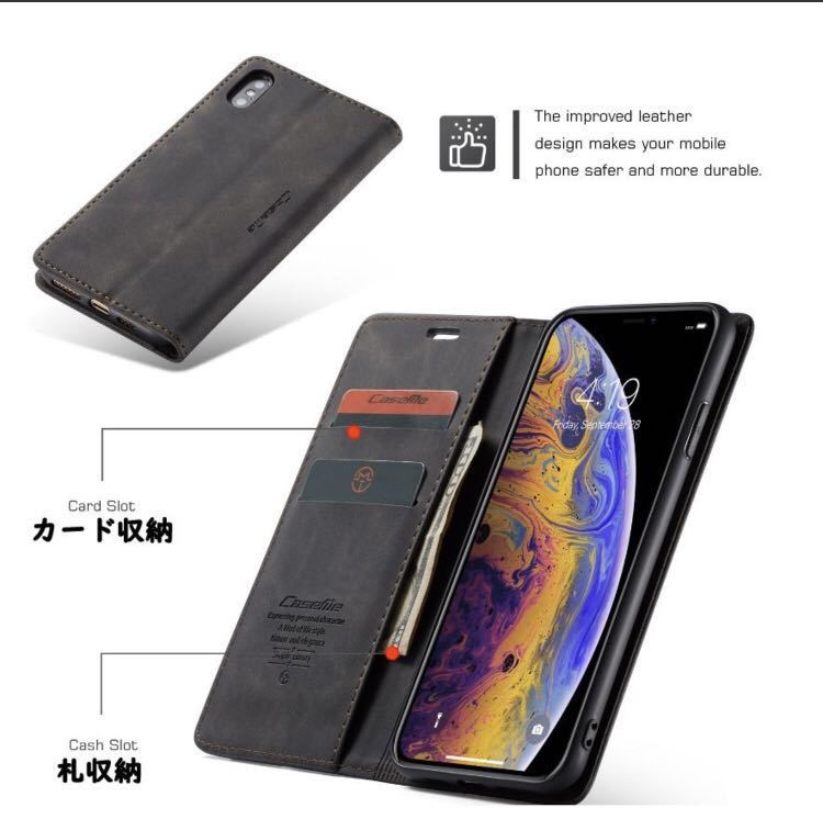 iphone ケース マグネット レザーケース_画像2