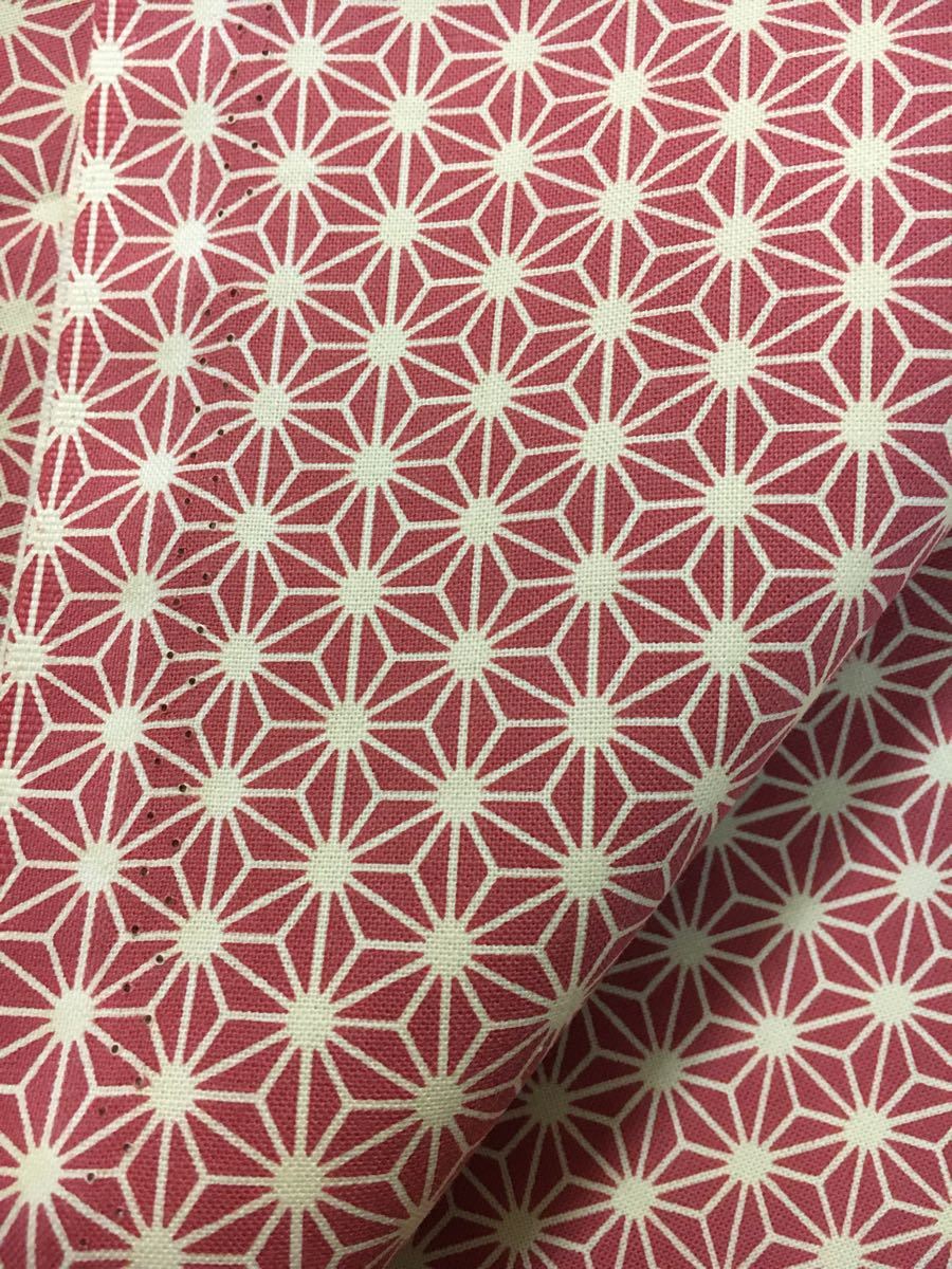 麻の葉　生地　和柄　布　110×50 ピンク　赤